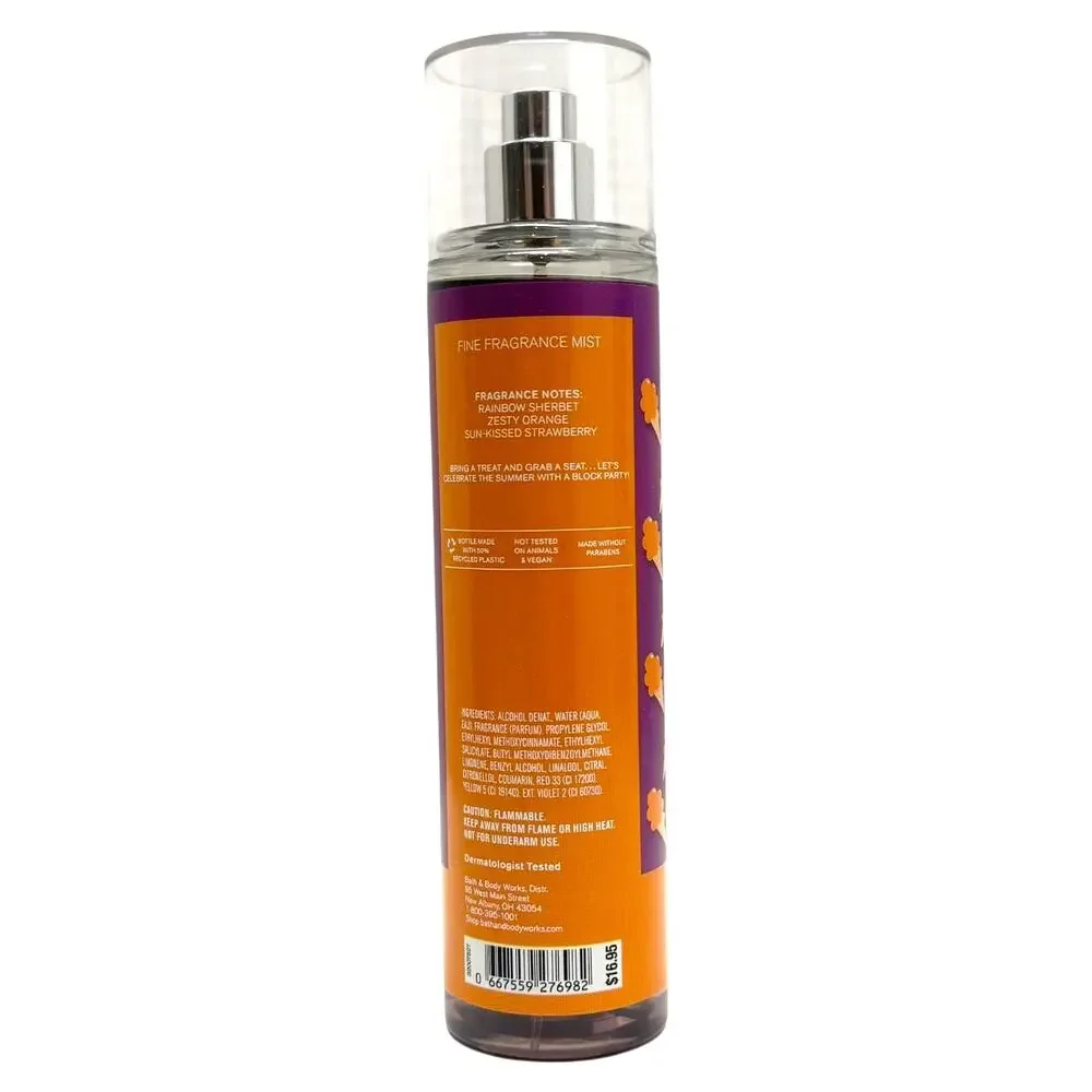Bath & Body Works Fruity Sherbet Scoop Fine Fragrance Mist Body Spray 8 oz